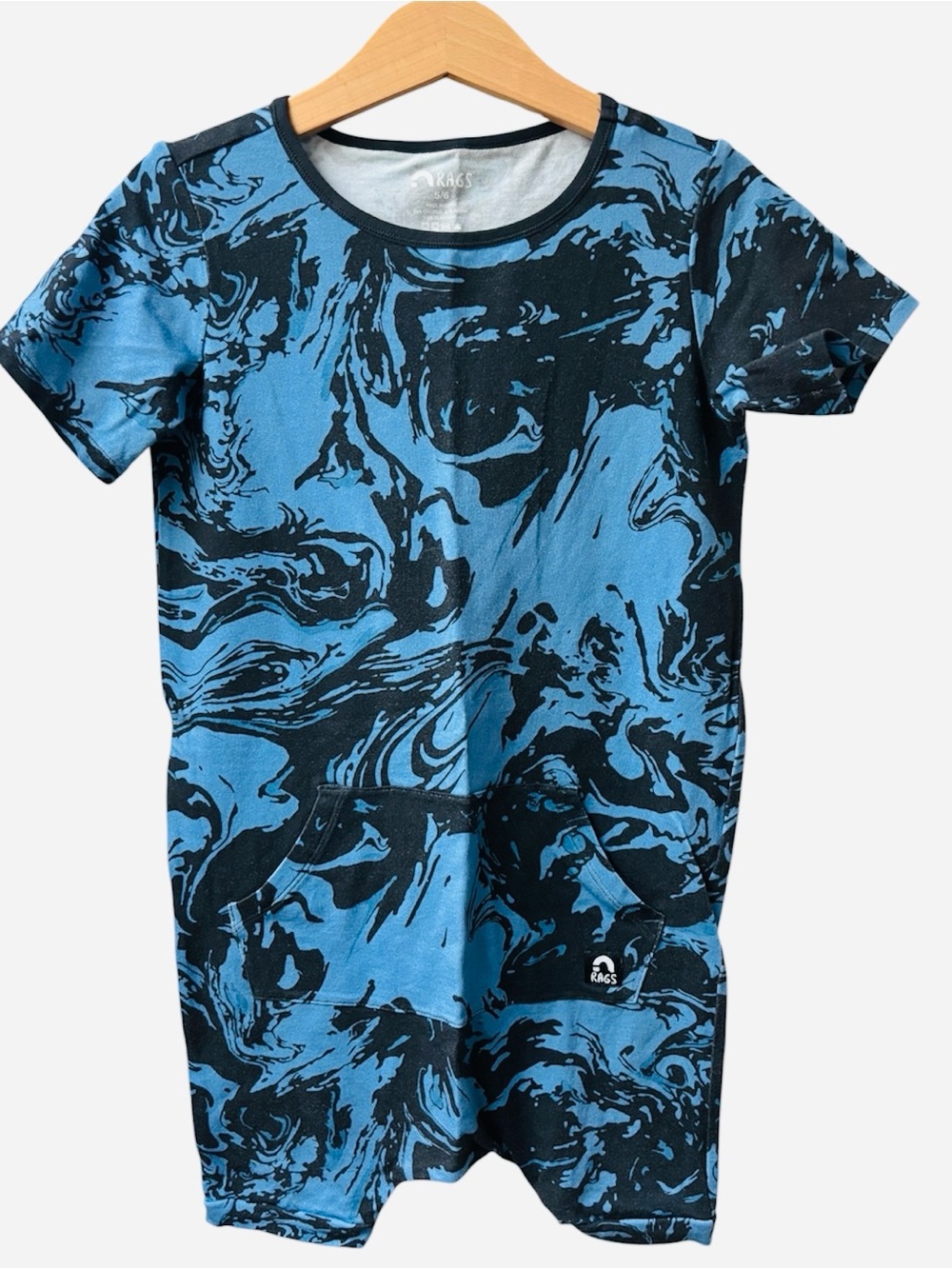 Rags | Kids Blue Black Short-Sleeve Romper